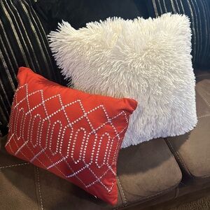 Red and White Decorative Pillows